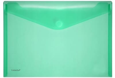 Enveloptas Foldersys A4 PP dwars transp groen A4 Velcro Envelop Groen