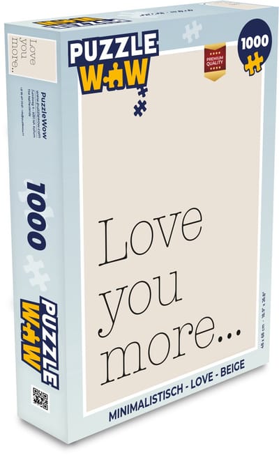 Puzzel Minimalistisch - Love - Beige - Legpuzzel - Puzzel 1000 stukjes volwassenen