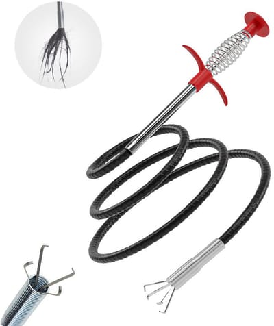Afvoerontstopper - Ontstoppingsverwijderaar - Flexibele grijper - Afvoerreinigingsgereedschap - Ontstoppings- en reinigingsgereedschap - Flexibele slangoppakhulp - Flexibele grijper - 160 cm