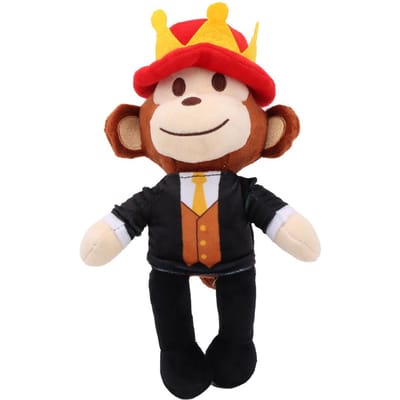Kawai Steal een Brainrot Jandel Knuffel Zwarte Aap met Kroon Cartoon Pluche Cadeau voor Kinderen Verjaardag Kerstmis 28cm brown