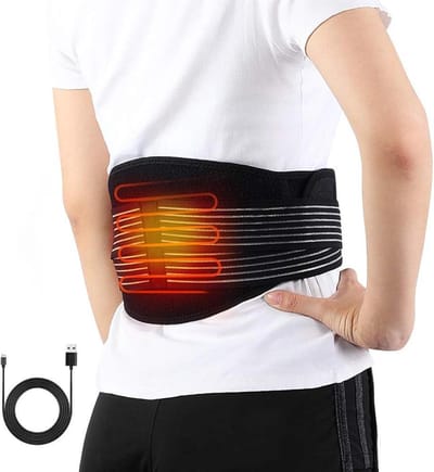 Elektrische verwarmende taille riem wrap voor lumbale therapie - rugpijn verlichting - maag buikspanning - geschikt voor mannen .