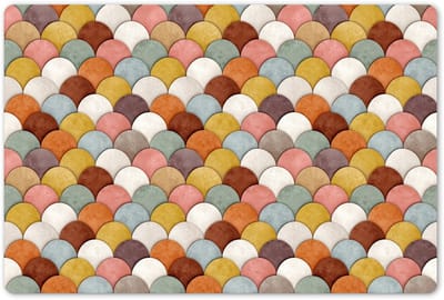 Placemats 45x30 cm - Placemat kunststof - 1 stuk - Regenboog - Schubben - Aardetinten - Borden onderleggers - Decoratie voor op tafel - Keuken tafeldecoratie accessoires - Vinyl onderlegger - Tafelversiering