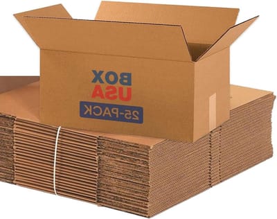 Verhuisdozen Karton - Verzenddozen Kraftpapier - Verpakken en Verzenden - Stevig Golfkarton - 45x25x20 cm - Bruin