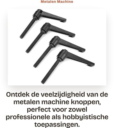 Dailygoods- Machineknoppen 4 Stuks - Verstelbare Bevestiging - Handvat M10 - Buitendraad - Metalen - Kwaliteitsproduct - Knoppen