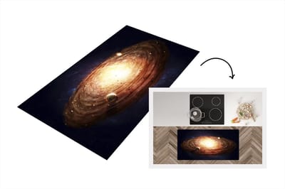 Keukenloper - Loper keuken - Een realistische illustratie van het zonnestelsel - 120x60 cm - Keukenloper vinyl