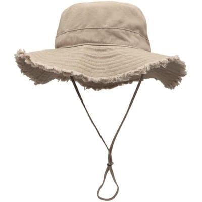 Outdoor Dames Emmerhoed Brede Rand Vissershoed Stofdichte Kampeer Emmerhoed lichtbruine kleur