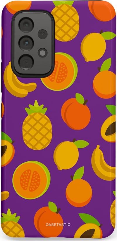 Casetastic Hoesje Geschikt voor Samsung A53 - Stijlvolle Beschermende Duo-layer Case - Tropisch Fruit Feest
