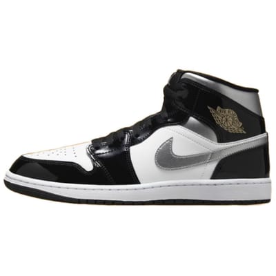 Air Jordan 1 Mid SE Zwart Wit Metallic Zilver Heren Sneakers Metallic-Goud HV0789-010 40