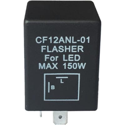 Relais de clignotant électronique à LED CF12ANL-01 à 2 broches pour résoudre le problème de clignotement rapide des ampoules de clignotants noir