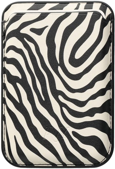 AVY Magnetische Kaarthouder | Compatibel met MagSafe | Ruimte voor 3 Pasjes | Pasjeshouder Wallet | Zebraprint | Serengeti Zebra