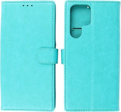 Hoesje Geschikt voor Samsung Galaxy S22 Ultra - Book Case Telefoonhoesje - Kaarthouder Portemonnee Hoesje - Wallet Cases - Groen