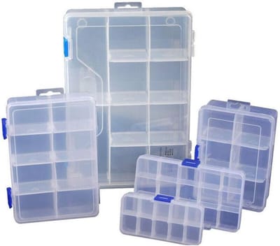 Plastic Opbergdoos voor Sieraden en Gereedschap, Transparant, 8 Grids, Ideaal voor Oorbellen en Kleine Accessoires
