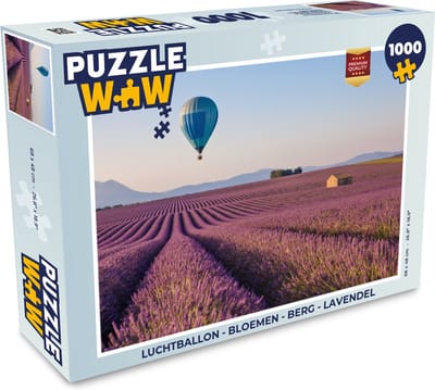 Puzzel Luchtballon - Bloemen - Berg - Lavendel - Legpuzzel - Puzzel 1000 stukjes volwassenen