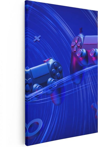 Artaza Canvas Schilderij Gamer Kantoor - 20x30 cm - Klein - Wanddecoratie Kantoor - Muurdecoratie Mancave - Schilderijen Op Canvas
