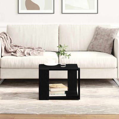 vidaXL - Salontafel - Zwart - Eiken - 40 - x - 40 - x - 30 - cm - Bewerkt - hout