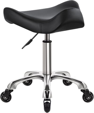 ApexArte® Zadelkruk op Wielen - Kapperskruk Ergonomisch - Tabouret