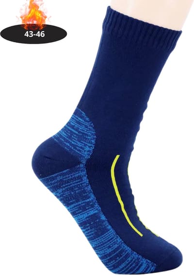 Livano Skisokken - Ski Sokken - Warme Sokken - Lange Huissokken - Thermo - Compressie - Waterdicht - Blauw - 43-46