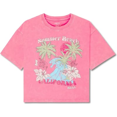Roxy Daisy Season Loose Fit T-shirt Met Korte Mouwen Roze 14 Years Meisje