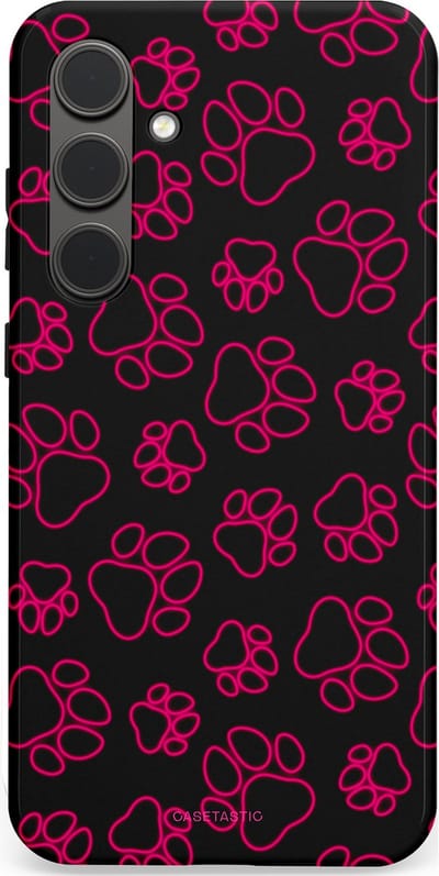 Casetastic Hoesje Geschikt voor Samsung S24 Plus - Stijlvolle Beschermende Duo-layer Case - Neon pootjes