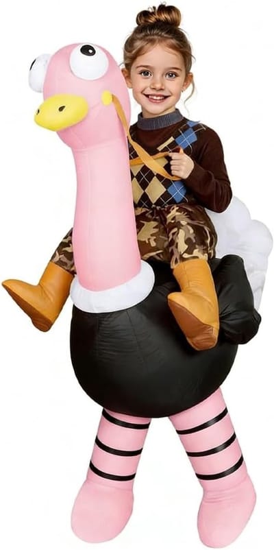 Opblaasbaar kostuum met bloemenprint voor kinderen, comfortabel en opvallend, perfect voor carnaval, Halloween en feestjes