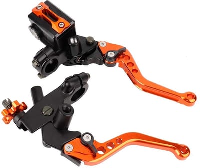 Dailygoods- Remhendels Verstelbaar - Remhendel Motorfiets - Koppelingshendel - CNC Aluminium - Oranje - Hoge Duurzaamheid - Motorhendels