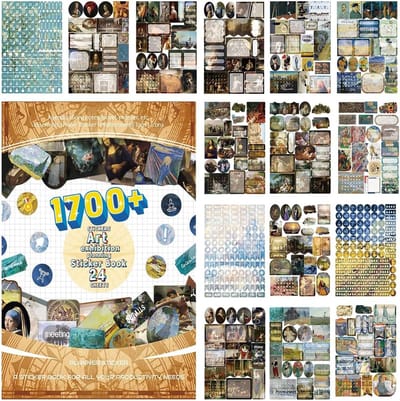 Stickerboekje met Planner & Bullet Journal Stickers met Kunst thema - 1700+ Stickers voor Agenda & Kalender - Beroemde schilderijen