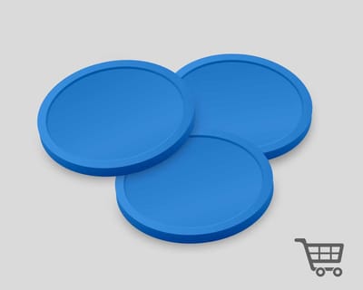 Blanco Winkelwagenmunten 23mm / Betaalmunten (per 250 stuks) - BLAUW