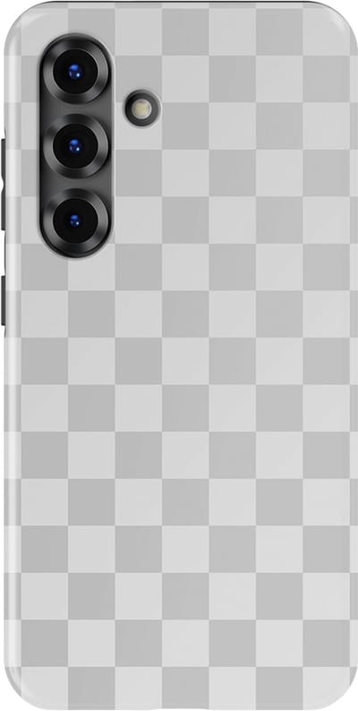 Design Hoesje Samsung Galaxy S25 FE | Geschikt Voor Mag | Tiny Squares Checkered Print | Backcover Samsung Galaxy S25 FE Ivory Squares