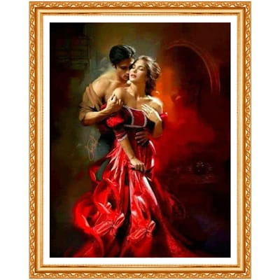 Portrait de diamant brodé danseur, image en cristal, peinture en point de croix, décor mural 20X30CM black