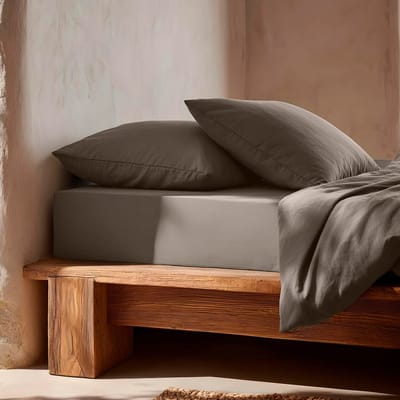GAMUSI Hoeslaken 100% Katoen – Donkergrijs – 160x200x30 cm – Elastisch Hoeslaken – Zacht & Ademend – 144 TC – Perfecte Pasvorm