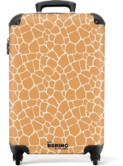 NoBoringSuitcases.com - Koffer - Giraffe geel mozaïek - Past binnen 55x40x20 cm en 55x35x25 cm - Trolley handbagage - Valiezen met wieltjes volwassenen - Reiskoffer op wielen - Rolkoffer lichtgewicht