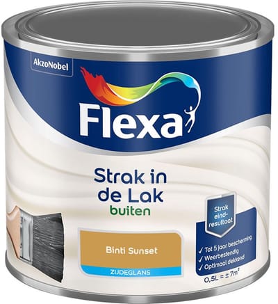 Flexa - Strak In De Lak Buitenlak Zijdeglans - Binti Sunset - Mengverf - 500 Ml