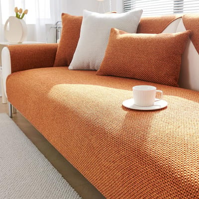 1PC Nordic Katoen Linnen Bankhoes Effen Kleur Antislip Bankkussen Alle Seizoenen Universeel L Bank Slipcover voor Woonkamer 70x70cm 1pc