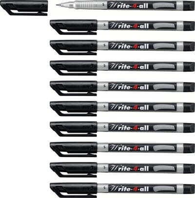 STABILO Write-4-all | permanent marker | superfijn | doos 10 stuks | zwart | 10 stuks