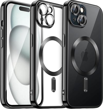 Hoesje Geschikt voor iphone 15 plus Hoesje - Geschikt voor MagSafe - Arara siliconen Backcover - Zwart