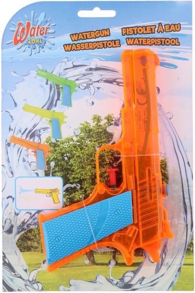 Eddy Toys Waterpistolen - waterpistool - oranje - 18 cm - kinderen - waterspeelgoed - van kunststof - Politie pistool model