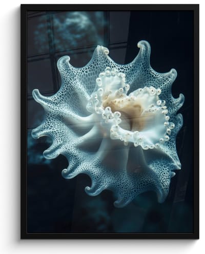 Poster in lijst - Fotolijst 60x80 cm - Posters - Zeewezen - Wit - Golven - Water - Posterlijst zwart - Decoratie - Wanddecoratie woonkamer - Muurdecoratie slaapkamer