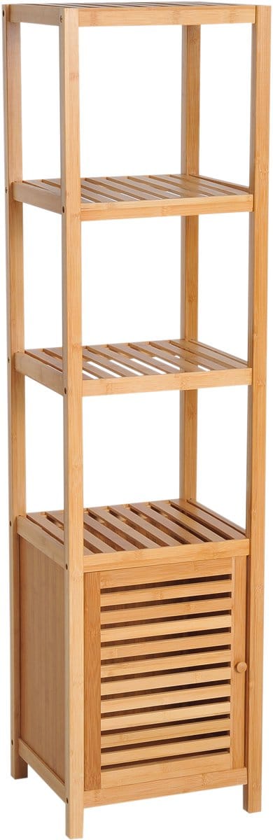 HOMCOM badkamerkast - bamboe - 36L x 33B x 140H cm - natuurhout