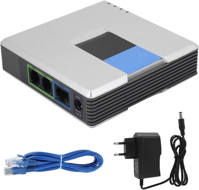 VoIP Gateway - Internet Telefoon Adapter - Internationale Gesprekken - Dubbele Poort - 280 g - Zwart