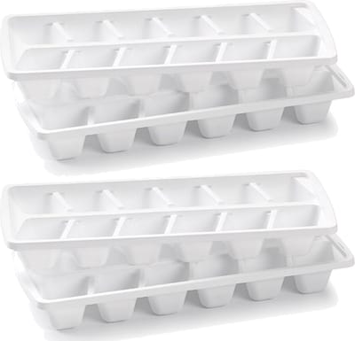 4x stuks IJsblokjes/ijsklontjes vormen wit - 12 stuks - IJsblokjes/ijsklontjes makers