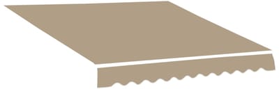 Daity 1 stuk - Vervangend zonneschermdoek – Volant met golvende rand – UV-bestendig polyester met hoge dichtheid (280 g/m²) – Beige – Afmetingen: 3,82 m (breedte) x 2,4 m (uitval)