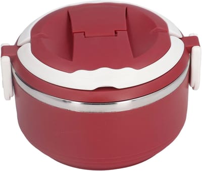 Famanu – Bento lunchbox van roestvrij staal - Japanse stijl - thermische en draagbare lunchdoos voor school - kantoor en reizen - rood