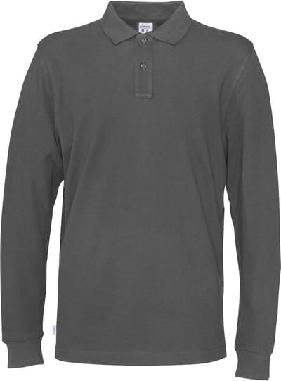 Cottover POLO PIQUE LONG SLEEVE MAN - GOTS GECERTIFICEERD 141018 - Antraciet - S