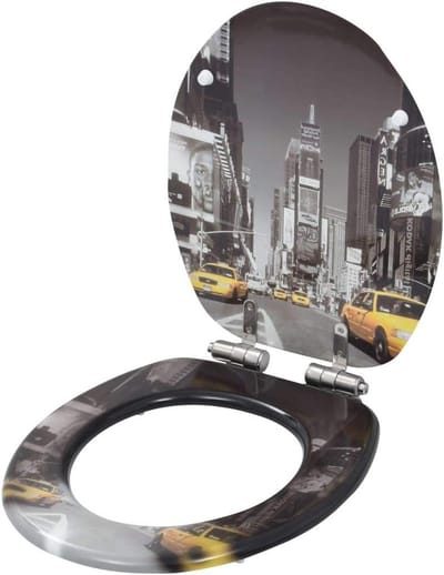 Toiletbril met sluiting - WC bril deksel - Badkamer vernieuwen - Zachte sluiting - Verstelbaar 12-20cm - Grijs