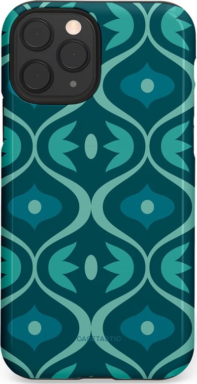 Casetastic hoesje geschikt voor Apple iPhone 11 Pro - Dubbellaagse bescherming - Decoratief Blauwgroen - Fashion Case - Petrol