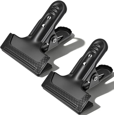 Dailygoods- Achtergrondklemmen 2 stuks - Zware Clips - Zwart - Siliconen/Koolstofstaal - 10 cm - Geschikt voor Fotografie/Houtbewerking - Klemmen
