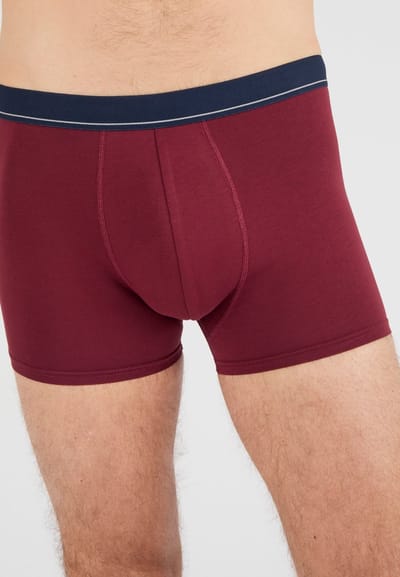 Damart - Set van 3 gesloten boxershorts, grotendeels van biologisch katoen - Heren - Rood - (78-85) S