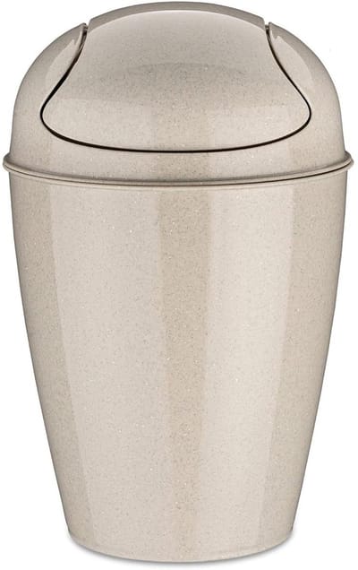 Prullenbak Badkamer - Afvalemmer Toilet - Afval Scheiden - Zwenkdeksel - 2 Liter - Zandkleur
