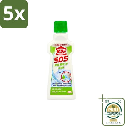 5 x K2R - SOS Vlekverwijderaar - Gras & Make-up - 50ml - Grootverpakking - Vlekverwijderaar - Grasvlek - Make-upvlek - Textielverwijderaar - Vlekken Verwijderen