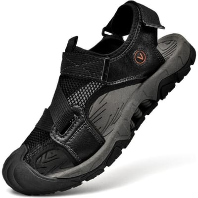 Heren Sandalen Zomer Nieuw Outdoor Bergbeklimmen Antislip Schoen Zachte Zool en Slijtvastheid Leer Casual Middelbare Leeftijd Pomp Strand Schoenen 46